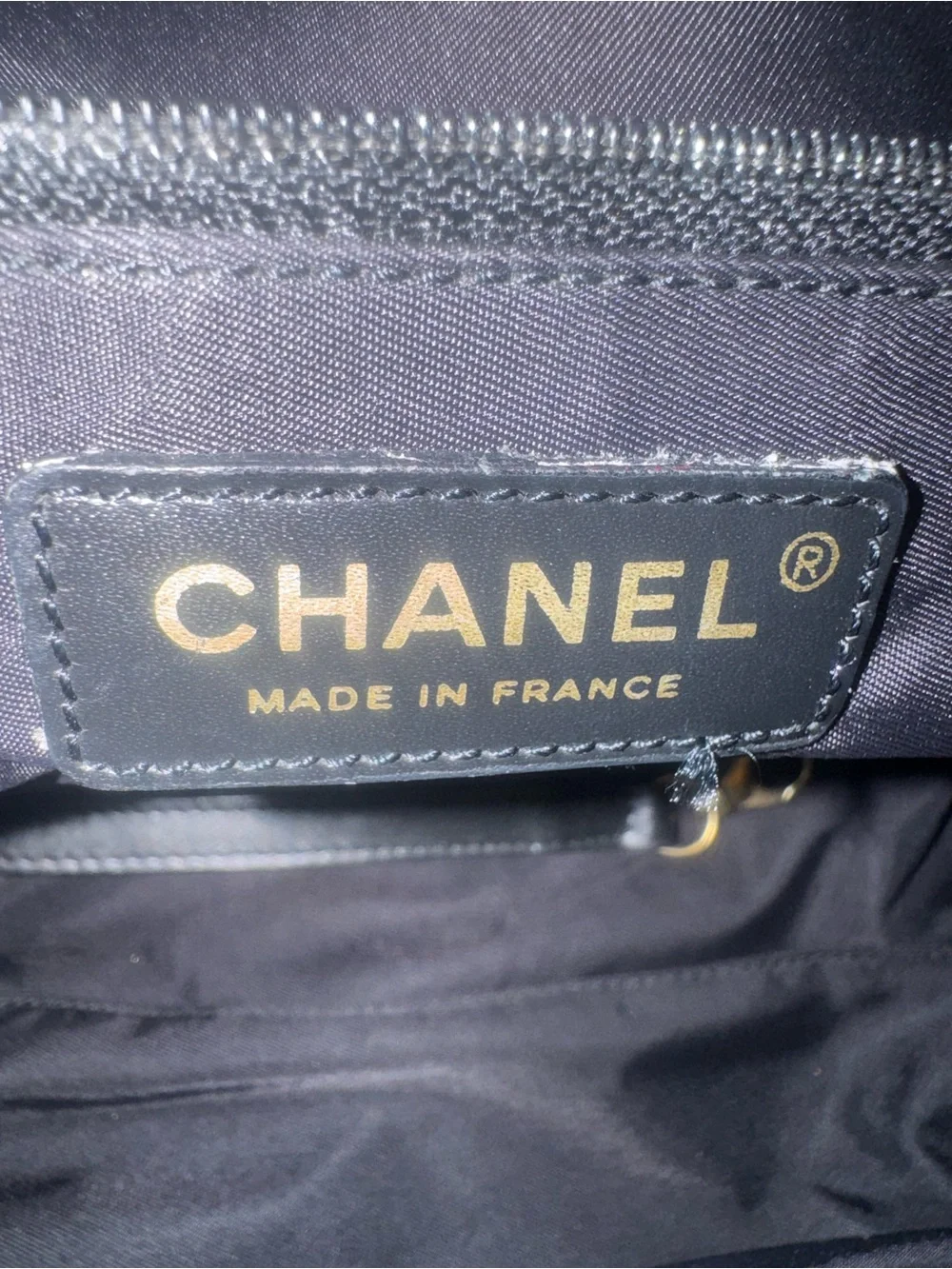 CHANEL Black Jacquard travel line Tote EUC